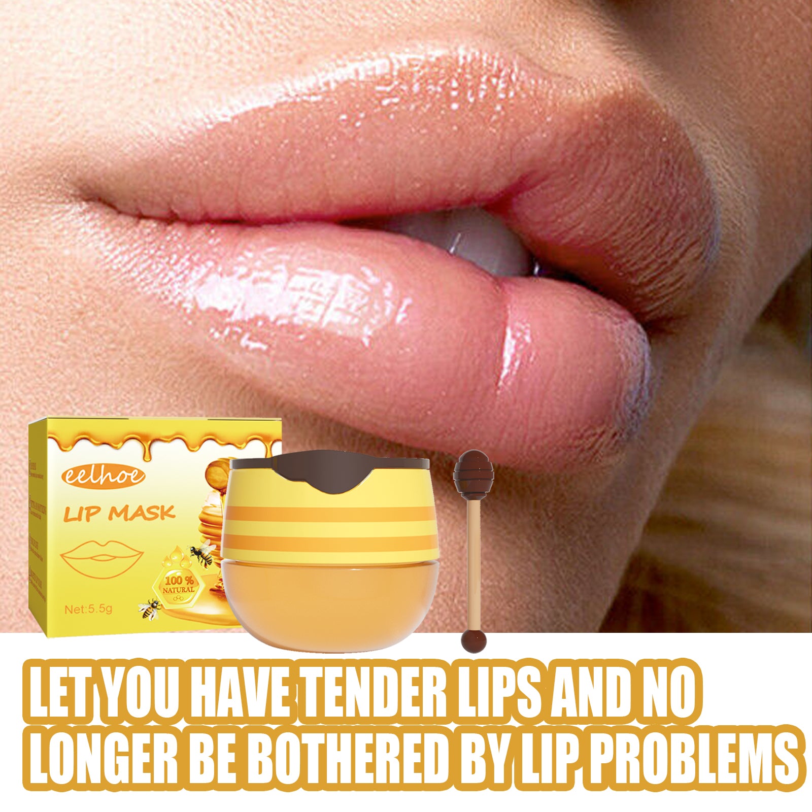 EELHOE Honey Lip Mask | Moisturizing & Exfoliating Lip Care Treatment