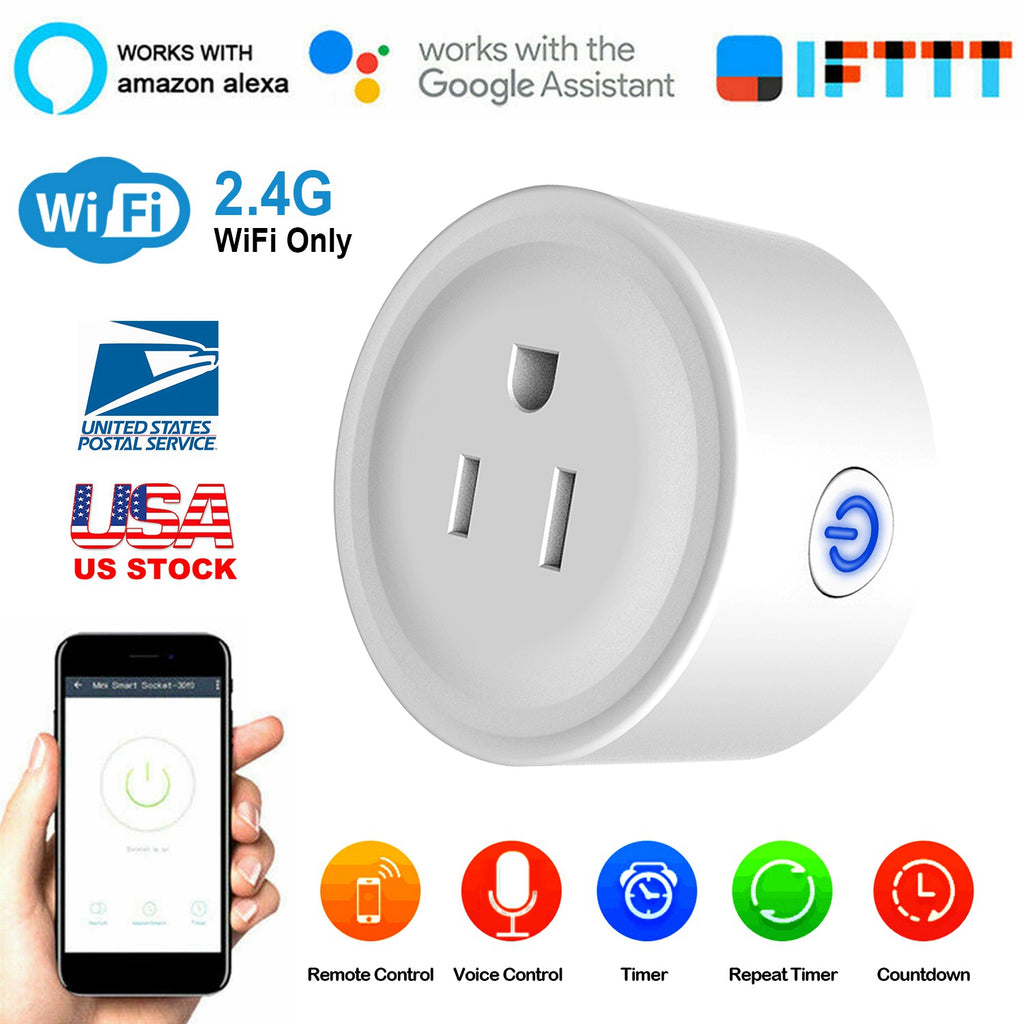 WiFi Smart Plug Outlet | App Remote & Voice Control Timer Compatible with Alexa & Google Home