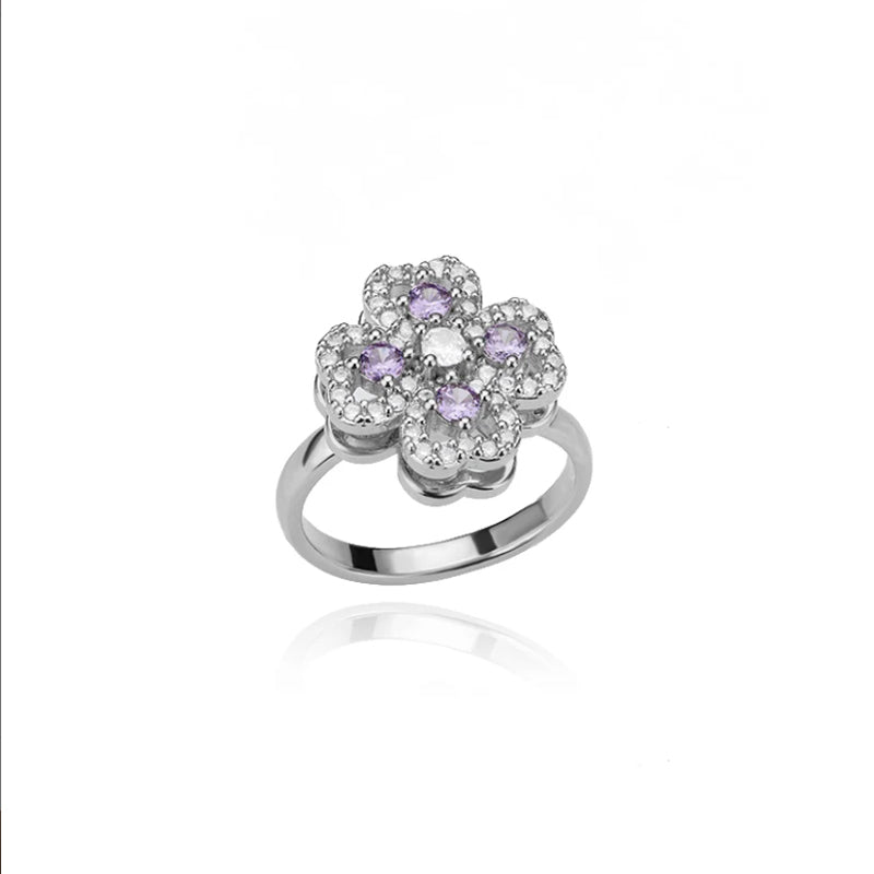 Rotating Zircon Ring for Women | Stainless Steel Open Adjustable Fidget Ring Gift Jewelry