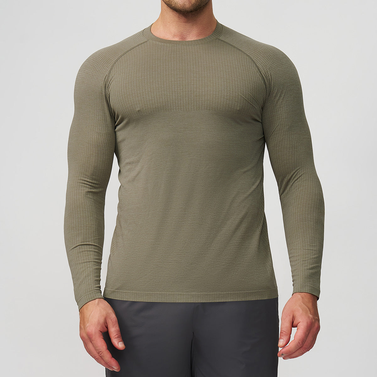 Mens Quick-Dry Breathable Long-Sleeve Sports And Fitness T-Shirt