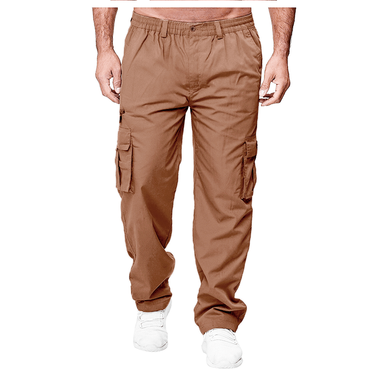 Men's Casual Multi-Pocket Loose Straight Cargo Pants Dark khaki 0 c285bdd5-3b83-46ba-97a0-d8056521f299 FIOLKA BOUTIQUE