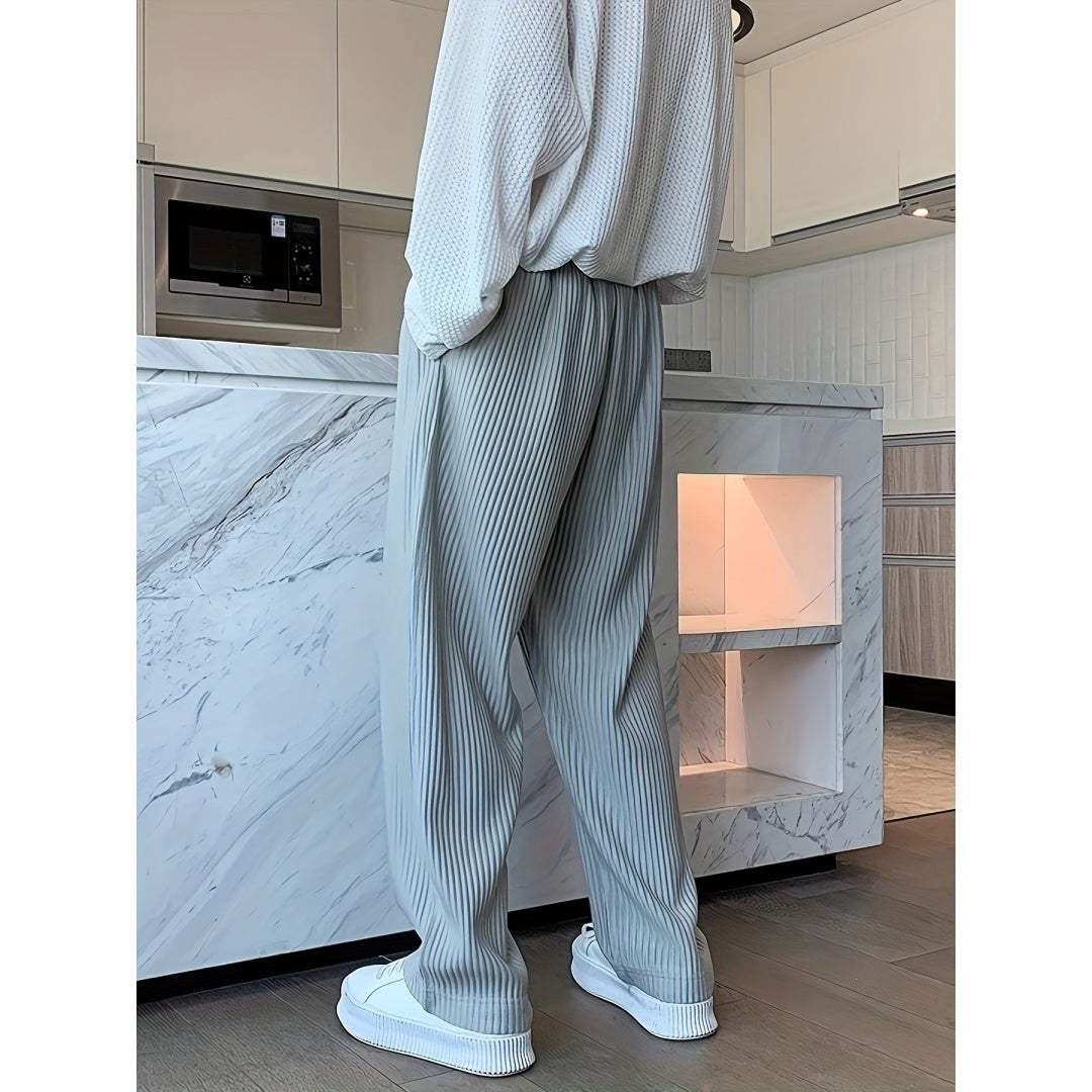 Men's Tight-Fitting Corduroy Casual Pants | Trendy Anti-Wrinkle 9-Inch Cropped Trousers