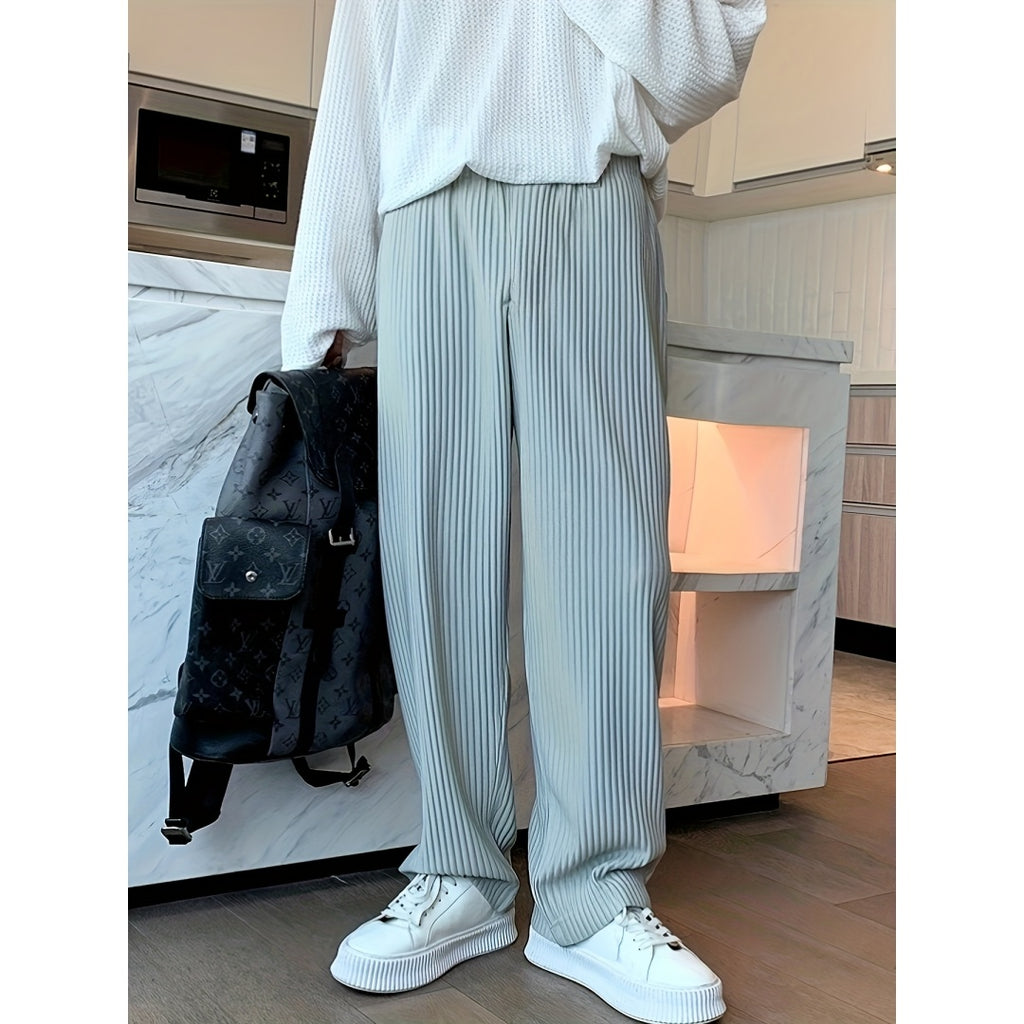 Men's Tight-Fitting Corduroy Casual Pants | Trendy Anti-Wrinkle 9-Inch Cropped Trousers