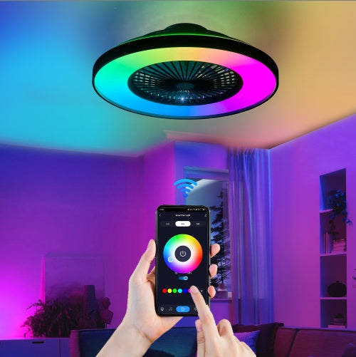 23" Smart Ceiling Fan with LED RGB Light | App & Remote Control