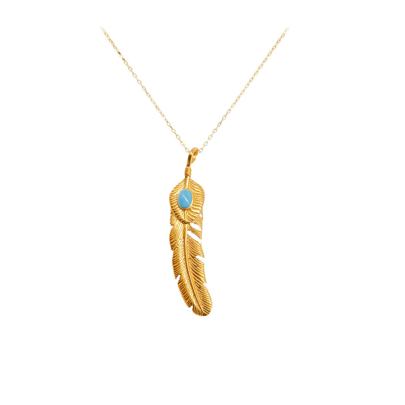 Personalized Mother Daughter Feather Necklace | 24K Gold Plated Meaningful Gift Jewelry