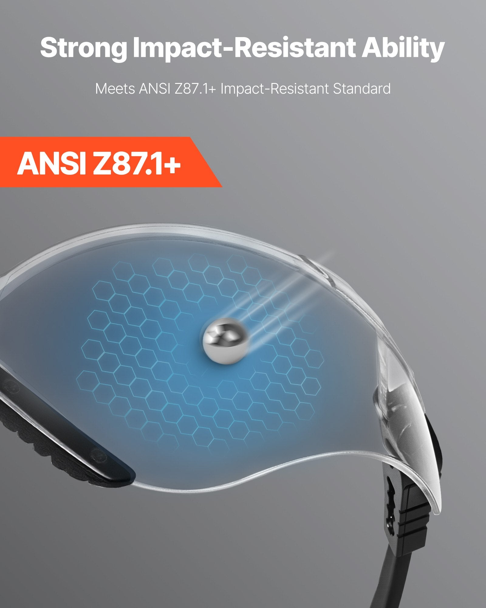 ANSI Z87.1+ Safety Glasses | Anti-Fog Scratch-Resistant Clear Lens Adjustable Protective Goggles