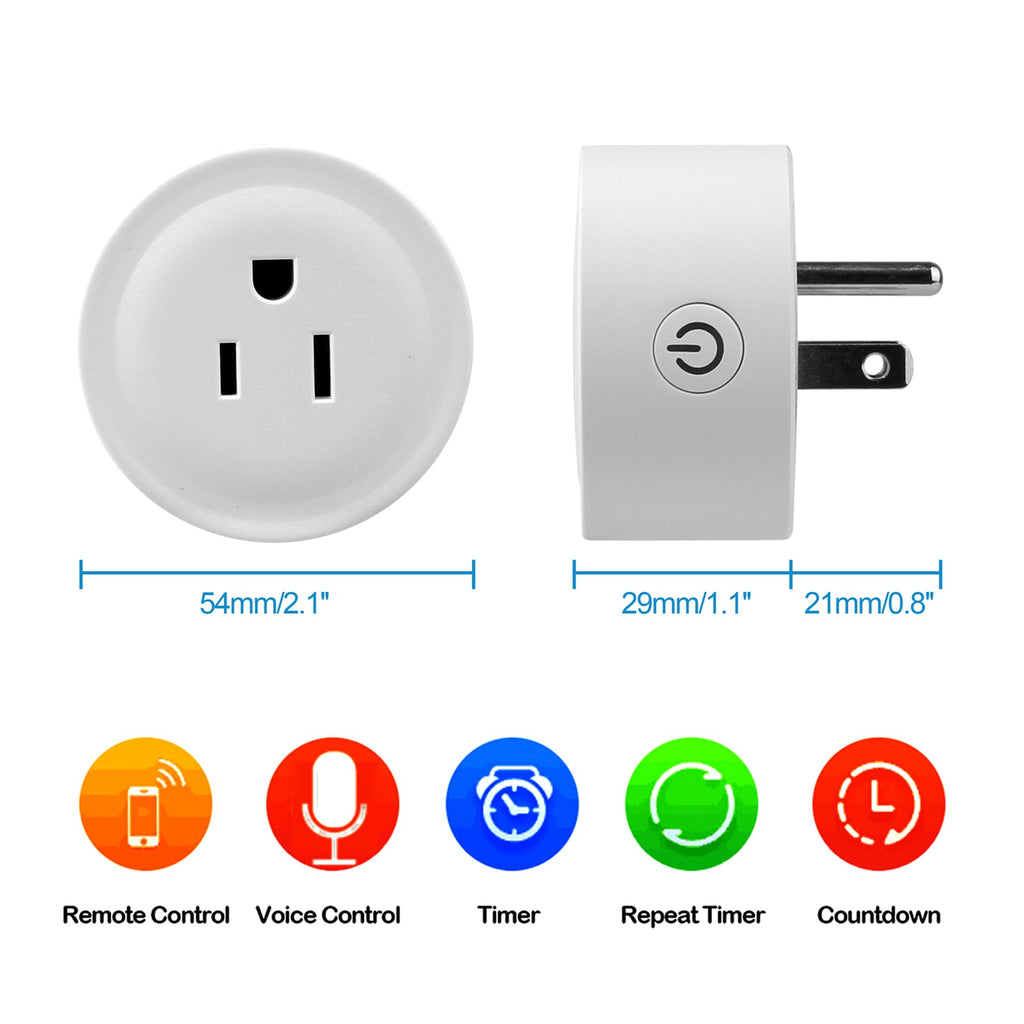 WiFi Smart Plug Outlet | App Remote & Voice Control Timer Compatible with Alexa & Google Home