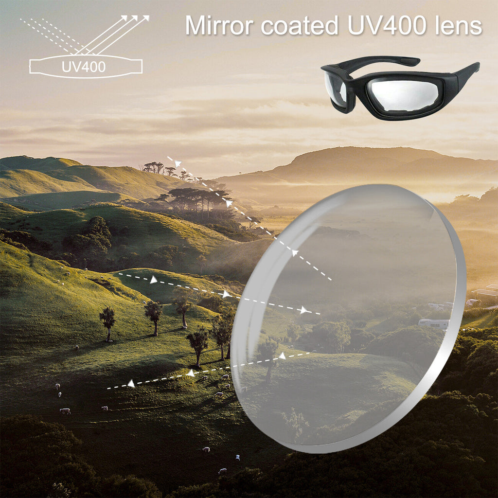 Chopper Cycling Sunglasses | UV400 Wrap Around Windproof Clear Lens Sports Glasses for Men & Women
