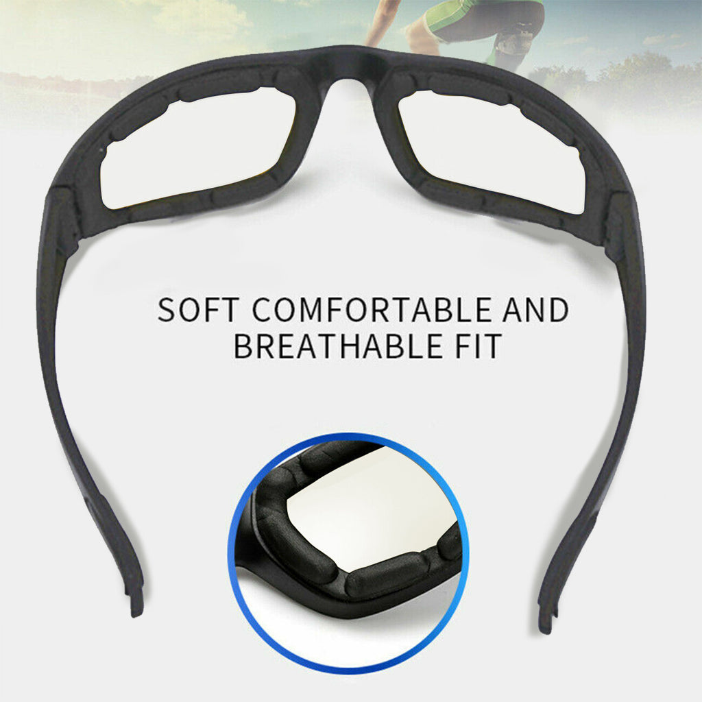 Chopper Cycling Sunglasses | UV400 Windproof Wrap Around Sports Glasses for Men
