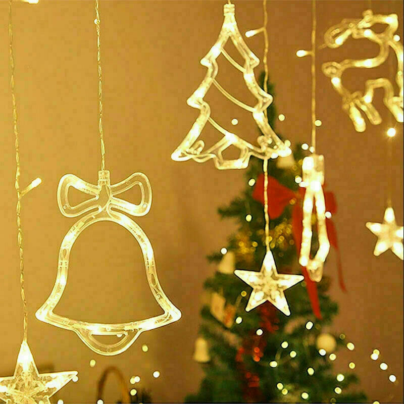 LED Fairy String Window Curtain Lights | Star Christmas Party & Home Indoor Decor