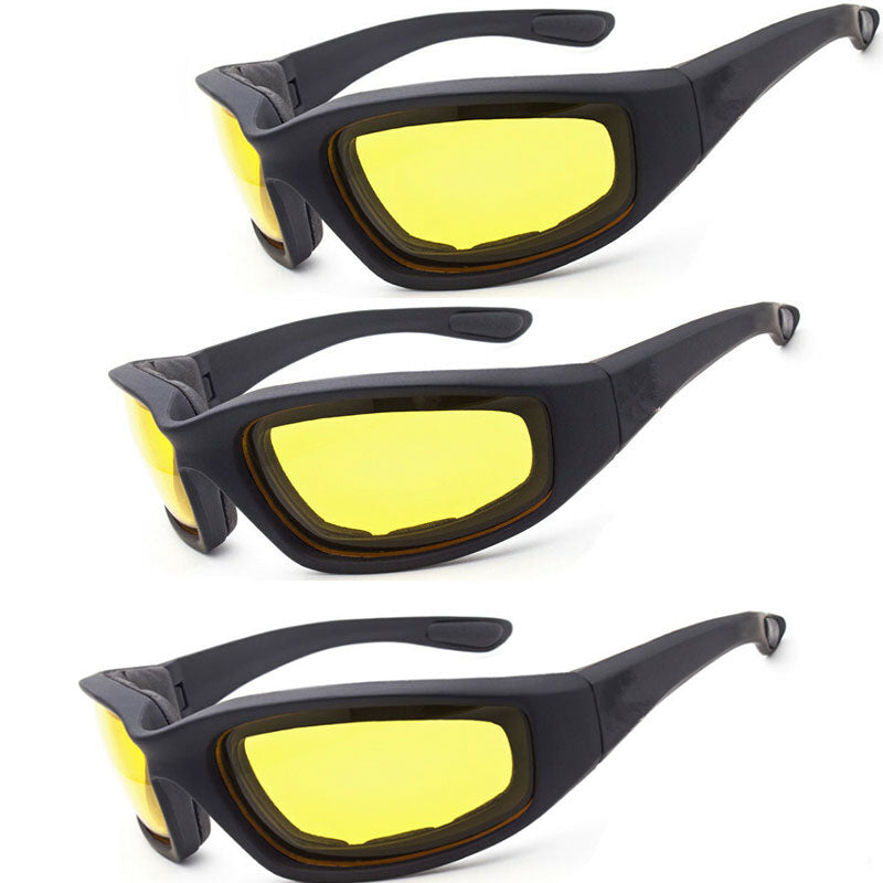 Chopper Cycling Sunglasses | UV400 Wind Resistant Yellow Lens Goggles for Men
