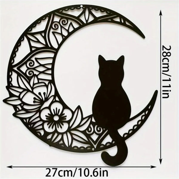 Bohemian Crescent Cat Wall Decor | Pet Theme Home Decoration & Holiday Gift