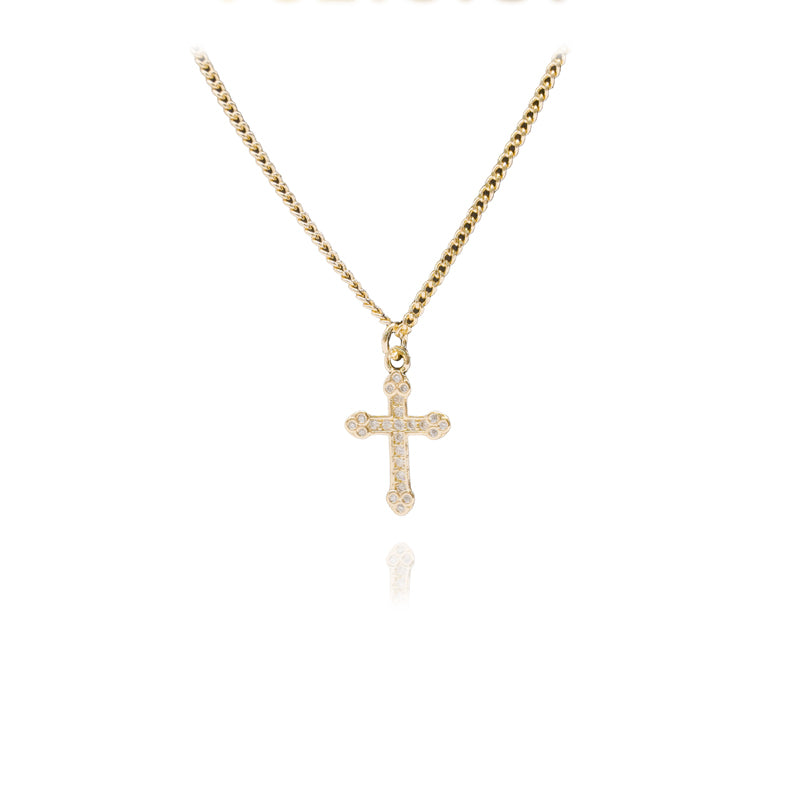 Cross Heart Charm Choker Necklace | 24K Gold Dainty Layered Lip Chain Stainless Steel Jewelry
