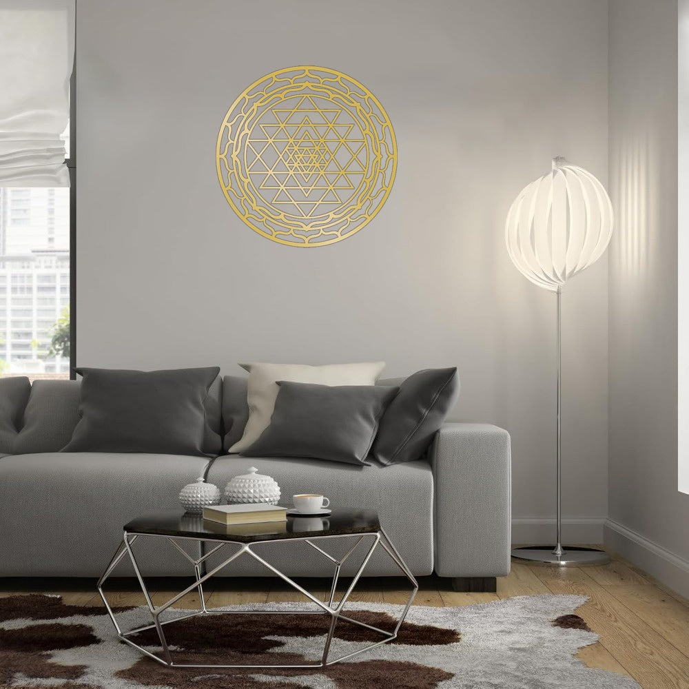 Sacred Geometry Metal Wall Art - Handcrafted Yantra Mandala Decor For Home