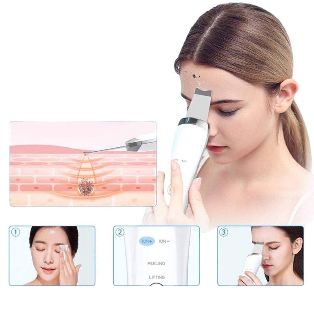 Electric Ultrasonic Skin Scrubber Face Spatula | Handheld Facial Cleansing & Tightening Tool