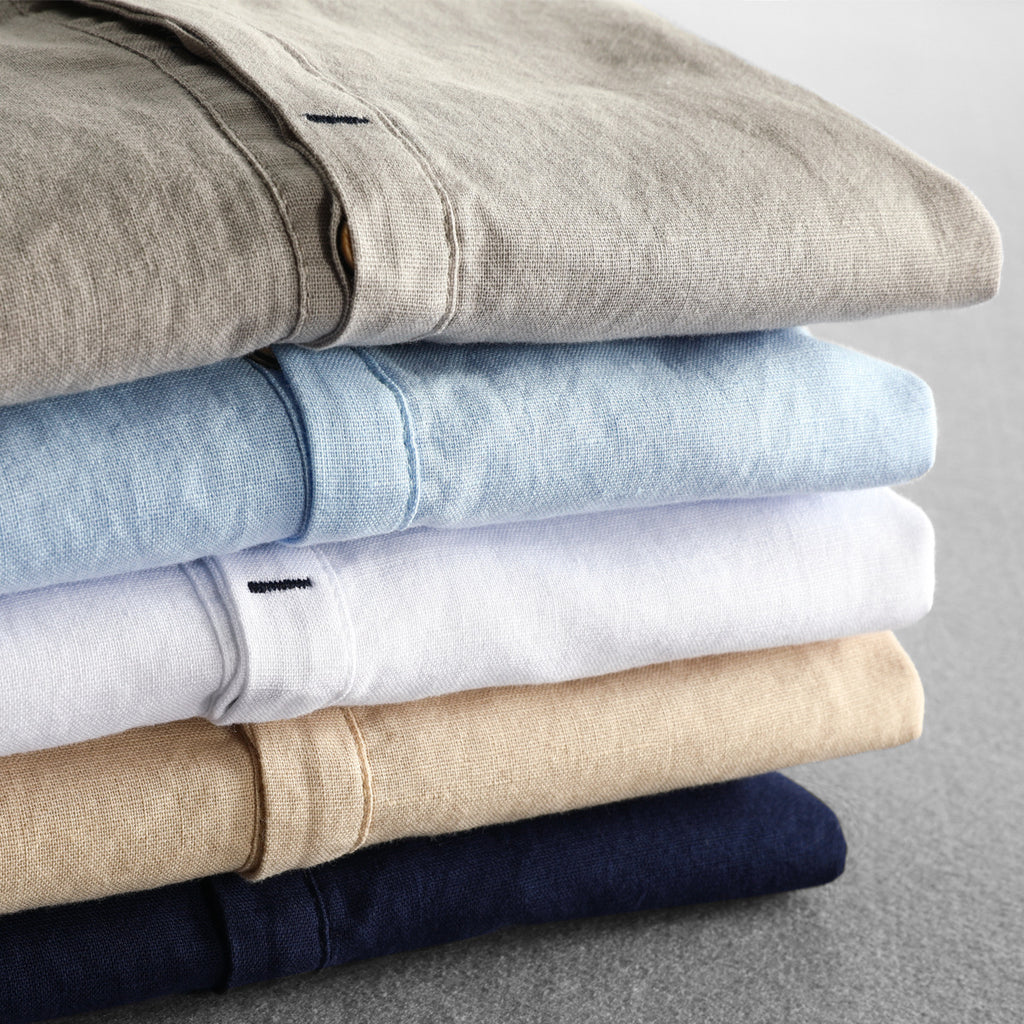 Men's Casual Long Sleeve Linen Shirt | Loose Fit Solid Color Summer Top