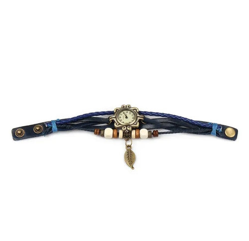 Bohemian Retro Handmade Leather Tree Leaf Women's Watch | Blue Boho Wristwatch 5 edfdb816-373c-4cbc-8042-cc535cf4424f FIOLKA BOUTIQUE