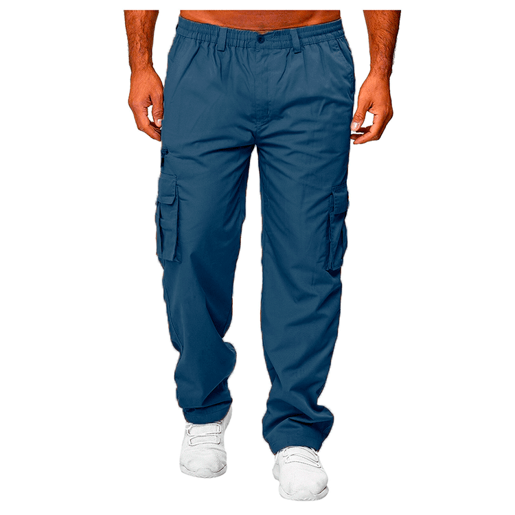 Men's Casual Multi-Pocket Loose Straight Cargo Pants Denim blue 0 f1bbe08e-3822-42d8-b370-a2b3afc74a10 FIOLKA BOUTIQUE
