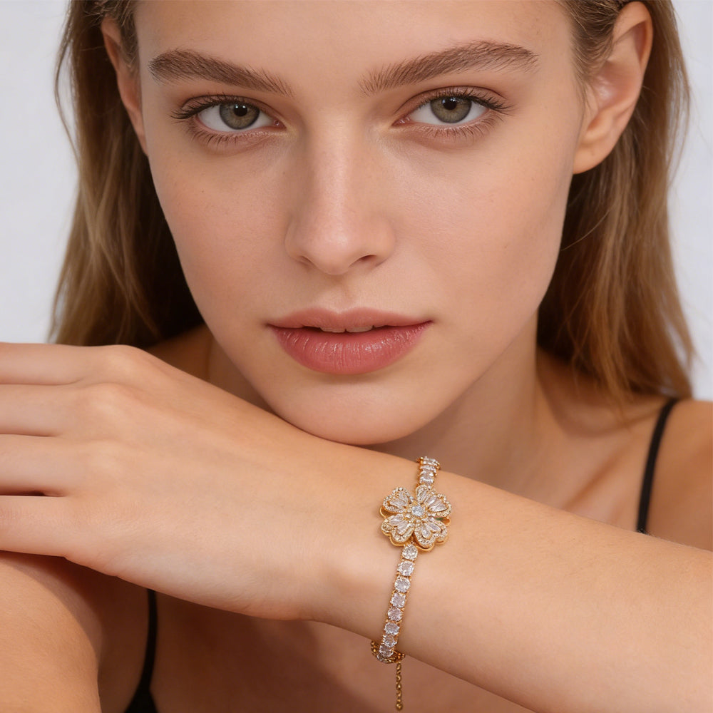 Sterling Silver Infinity Heart Bracelet | White Gold Plated