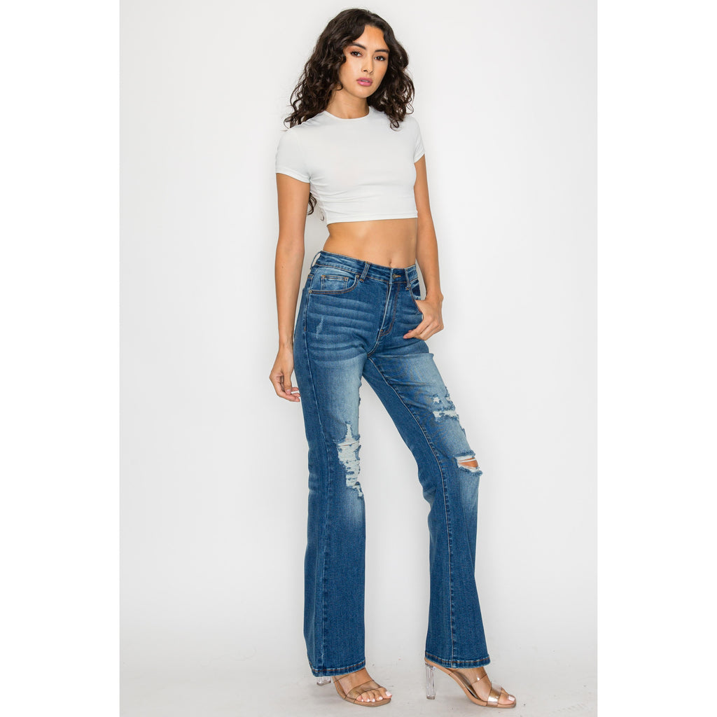 Women's Ankle Length High Waist Skinny Slim Fit Denim Pants | Casual Stretchable Jeans