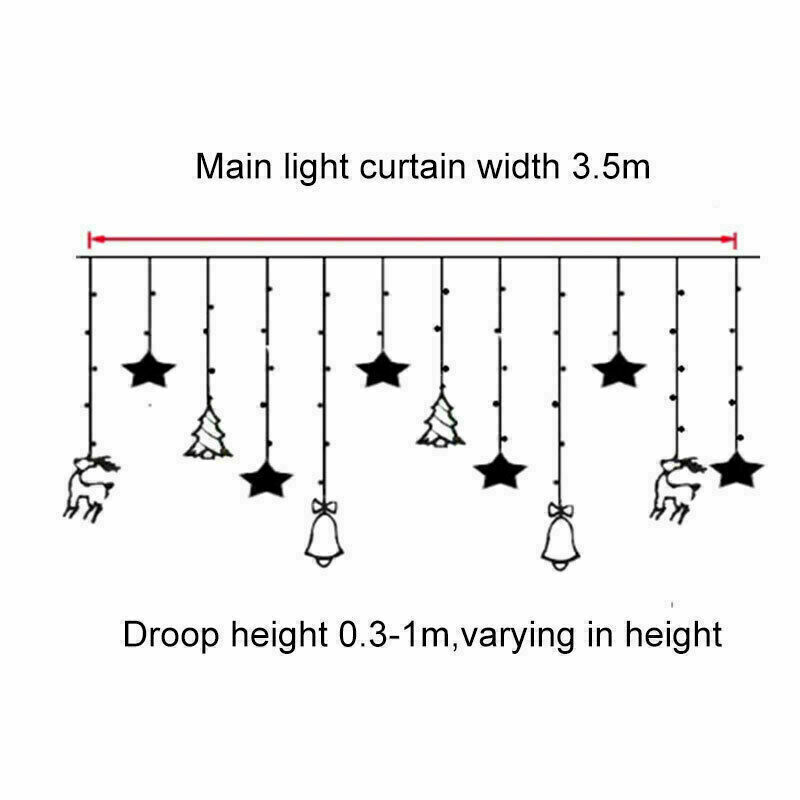 LED Fairy String Window Curtain Lights | Star Christmas Party & Home Indoor Decor