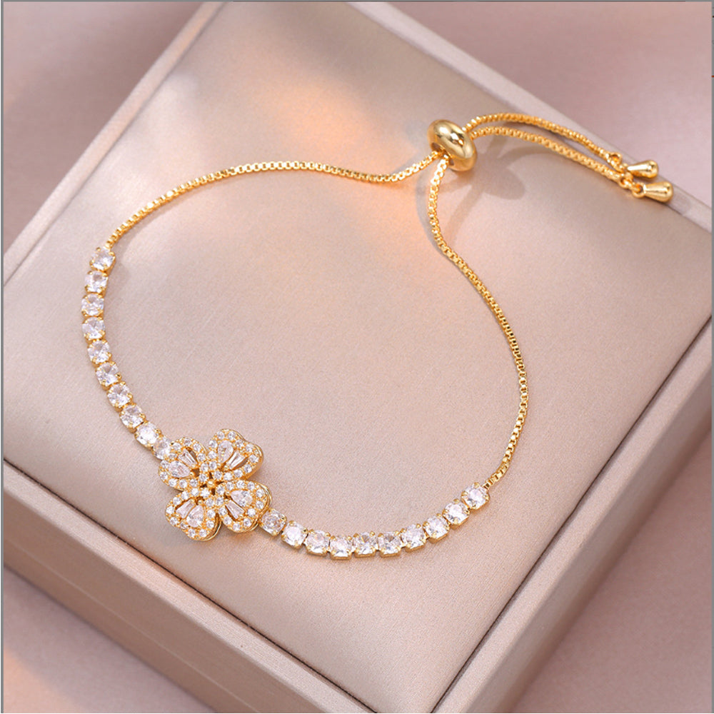 Sterling Silver Infinity Heart Bracelet | White Gold Plated